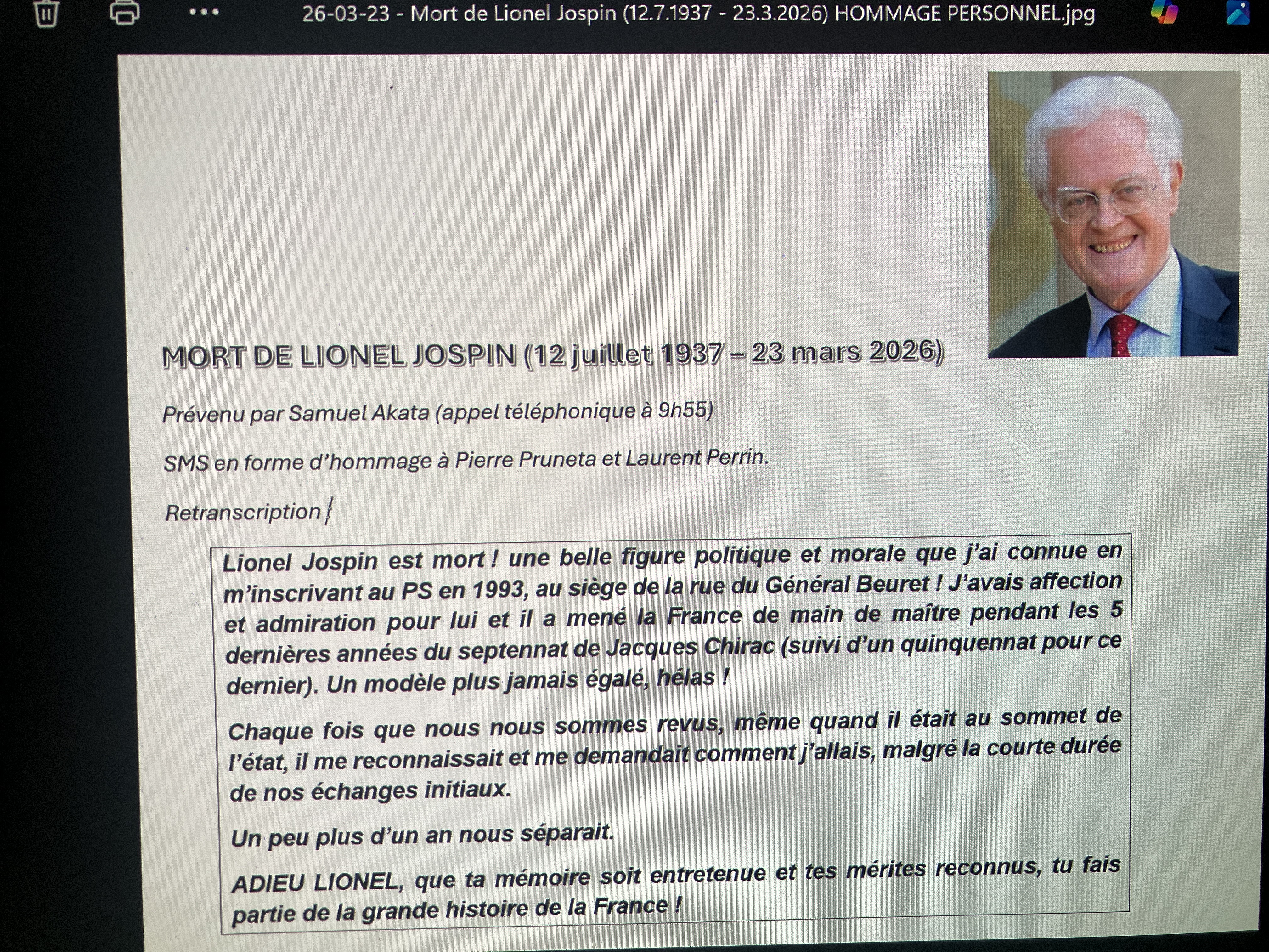 Photo hommage